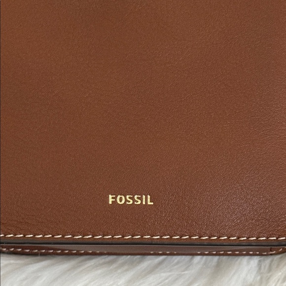 FOSSIL Brown Leather Crossbody Bag Ainsley Flap - Picture 11 of 15